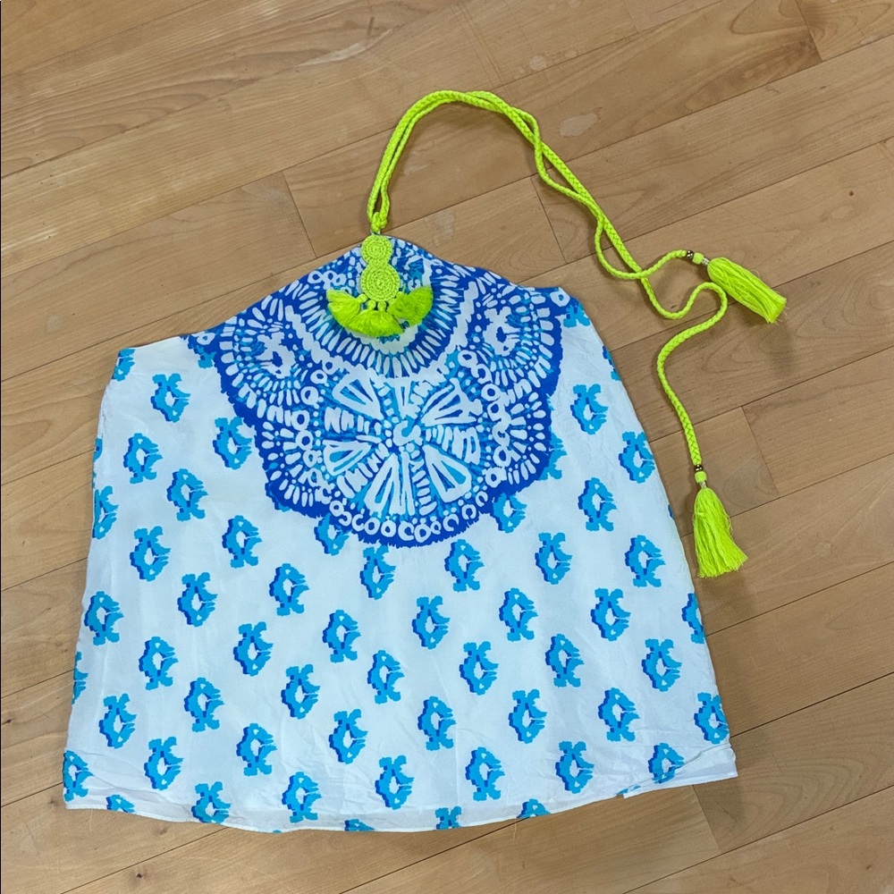 Lilly Pulitzer Light Blue and Pink Labeled Silk Top